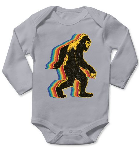 Retro Bigfoot vintage Fun and Nostalgic Sasquatch Long Sleeve Baby One-Piece