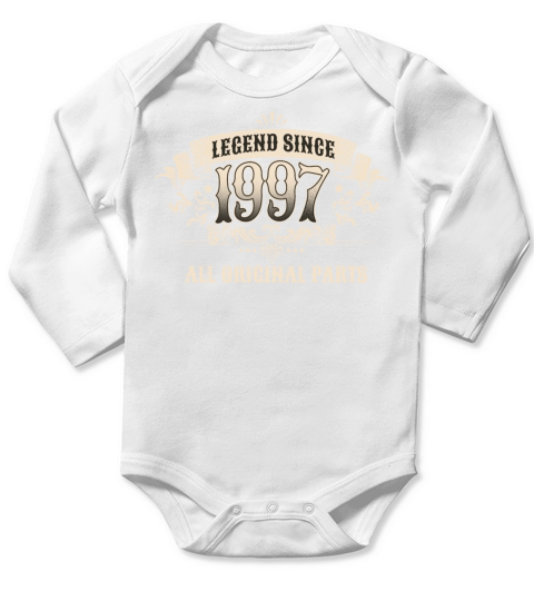 Retro Vintage Legend Since 1997 Original Parts Long Sleeve Baby One-Piece