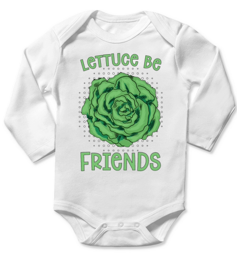 Vegan Chef Lettuce Be Friends Veganism Vegan Chefs Long Sleeve Baby One-Piece