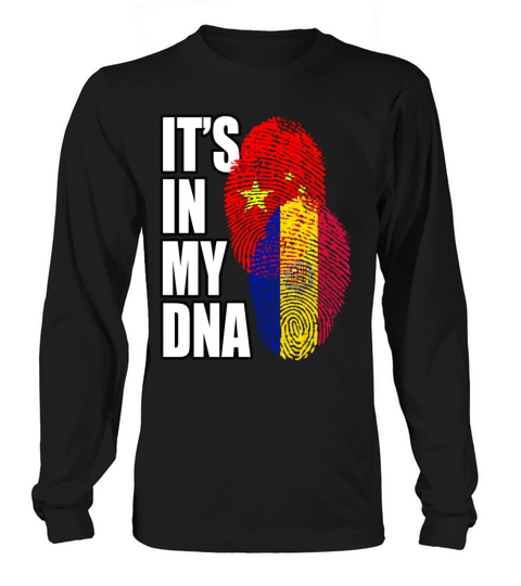 Andorran And Chinese Mix Heritage DNA Flag Long sleeved Unisex