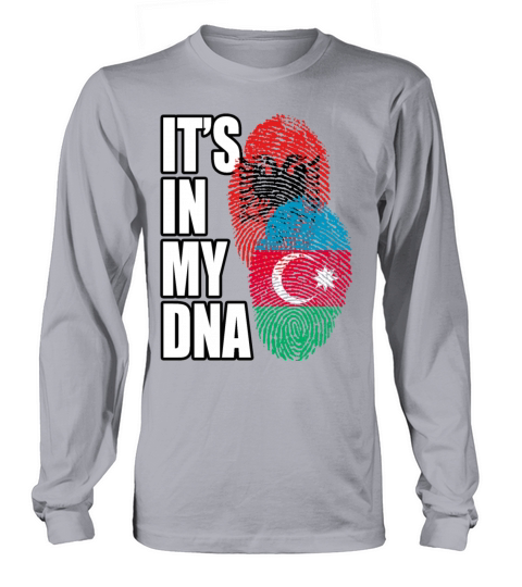 Azerbaijani And Albanian Mix Heritage DNA Flag Long sleeved Unisex