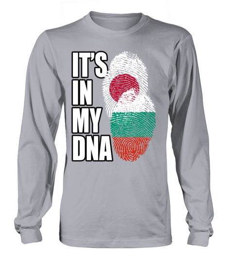 Bulgarian And Japanese Mix Heritage DNA Flag Long sleeved Unisex