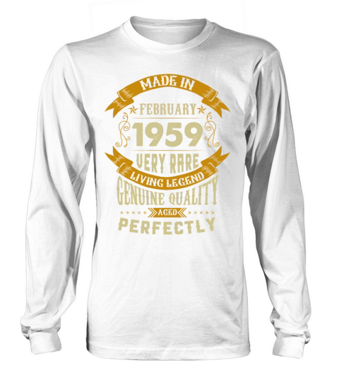 February 1959 Vintage Birthday Present Long sleeved Unisex