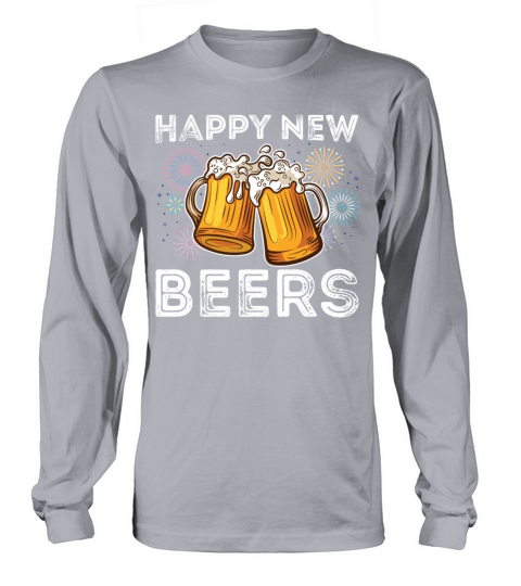 Happy New Beers 2023 Funny New Years Eve Vintage Long sleeved Unisex