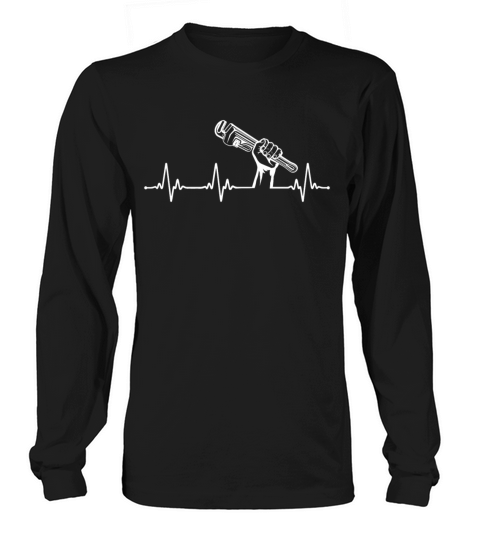 Plumbing Plumber Heartbeat Vintage Long sleeved Unisex