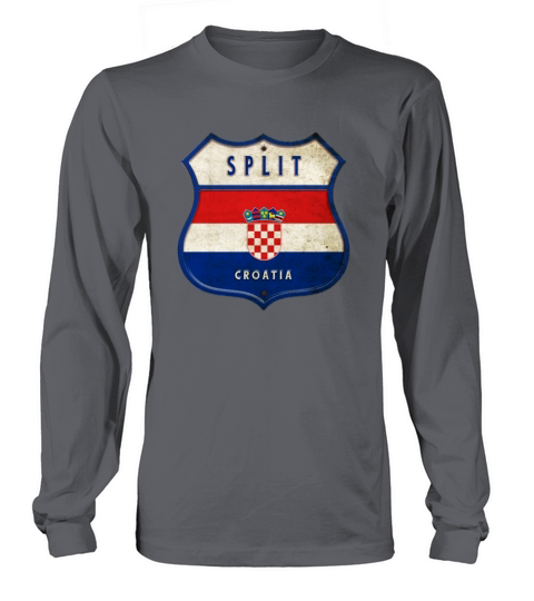 Split Croatia flag coat of arms design Long sleeved Unisex