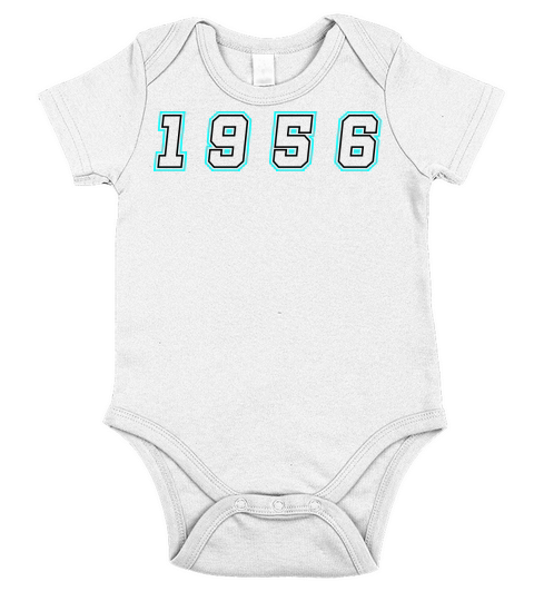 1956 Year Number Short Sleeve Baby One-Piece