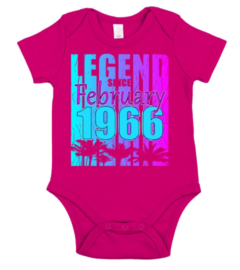 1966 Born Legend February Vintage Short Sleeve Baby One-Piece