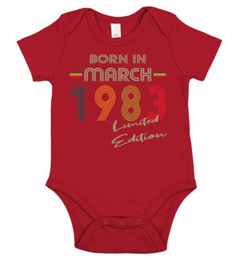 40th birthday born in march 1983 limited edition Short Sleeve Baby One-Piece