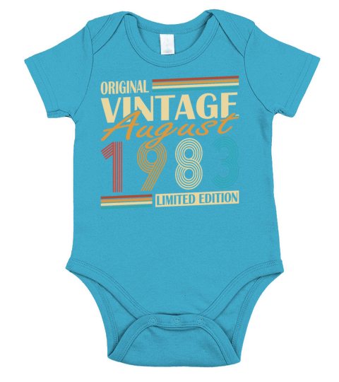 40th birthday vintage 1983 original august 1983 Short Sleeve Baby One-Piece
