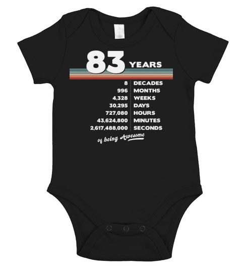 83rd Birthday Vintage 83 Years Old Retro 996 Short Sleeve Baby One-Piece