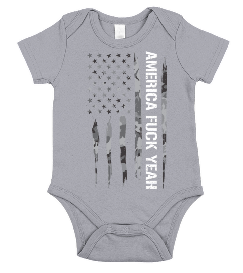 America Fuck Yeah - American Flag Short Sleeve Baby One-Piece