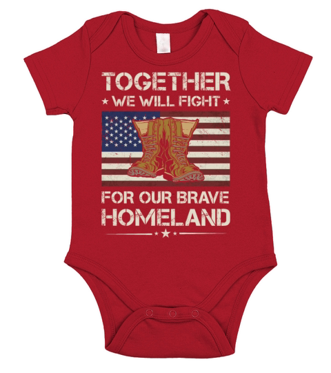 America Together We Will Fight Fou Army Veteran Short Sleeve Baby One-Piece