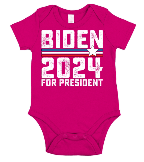Biden 2024 For President Vintage Short Sleeve Baby One-Piece