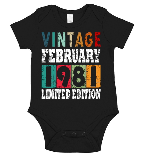 Born in 1981 February 42nd Birthday Gift Short Sleeve Baby One-Piece