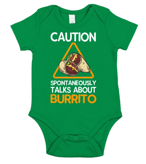 Caution Spontaneously Talks About Burrito Short Sleeve Baby One-Piece