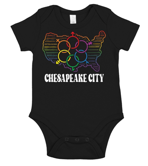 Chesapeake City Pride Month Pride Flag LGBT Commun Short Sleeve Baby One-Piece