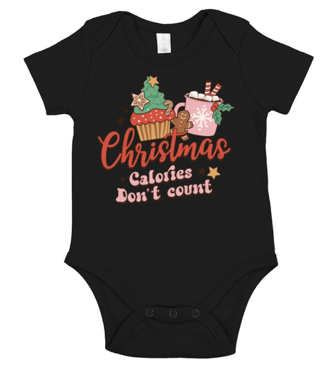 Christmas Calories Graphic Tee Short Sleeve Baby One-Piece