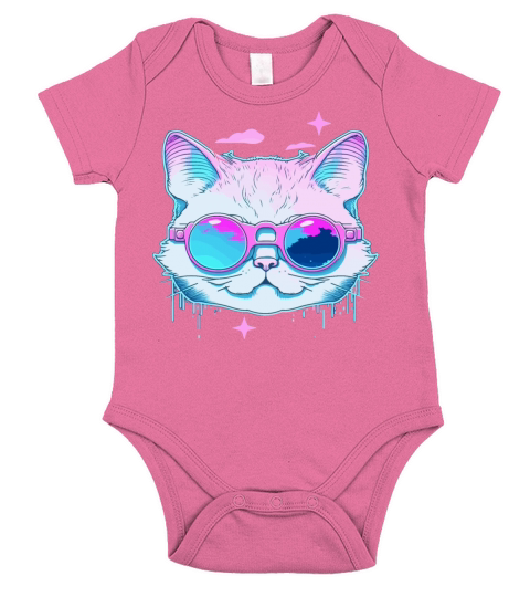 Cool Kitty Short Sleeve Baby One-Piece