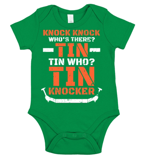 Distressed Tin Knocker Dad Joke Knock Knock Short Sleeve Baby One-Piece