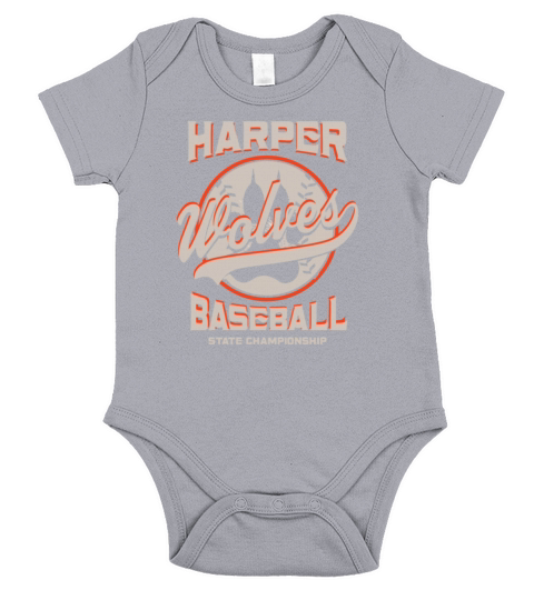 Harper Wolves H Football State Championship Short Sleeve Baby One-Piece
