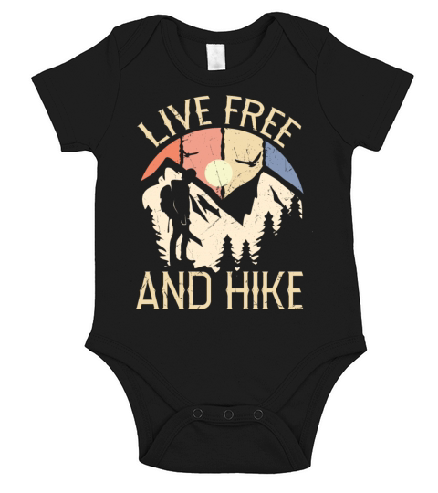 Live Free And Hike Vintage Distressed Short Sleeve Baby One-Piece