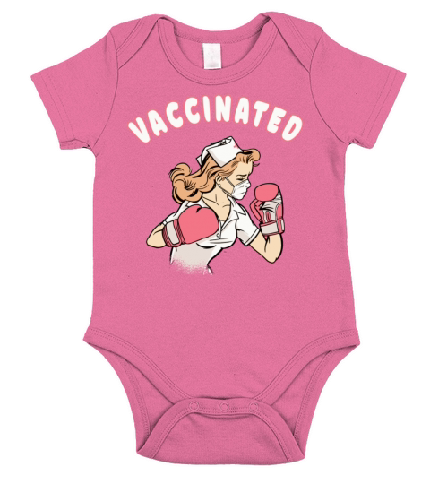 Nurse Vaccination Vaccinated nurse Short Sleeve Baby One-Piece