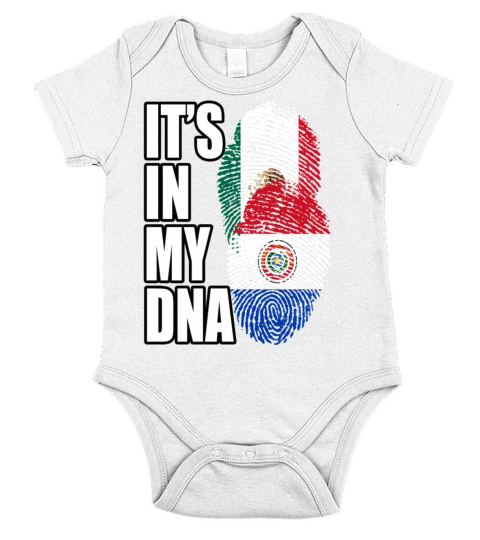 Paraguayan And Mexican Mix Heritage DNA Flag Short Sleeve Baby One-Piece