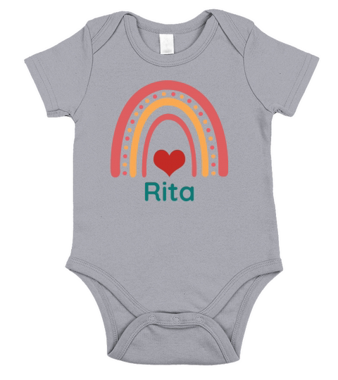 Rita Vintage Boho Rainbow Short Sleeve Baby One-Piece
