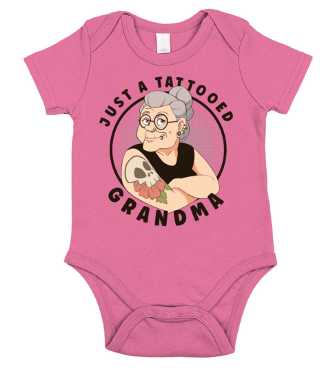 TATTOED GRANDMA TATTOO ARTIST INKING TATTOOS Short Sleeve Baby One-Piece