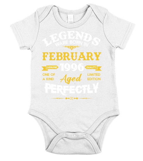 Vintage Aged To Perfection February 1996 Short Sleeve Baby One-Piece