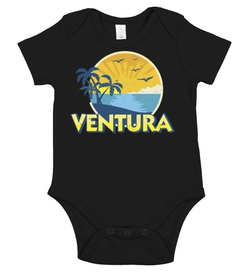 Vintage Ventura Beach California Surfing 70S Desig Short Sleeve Baby One-Piece