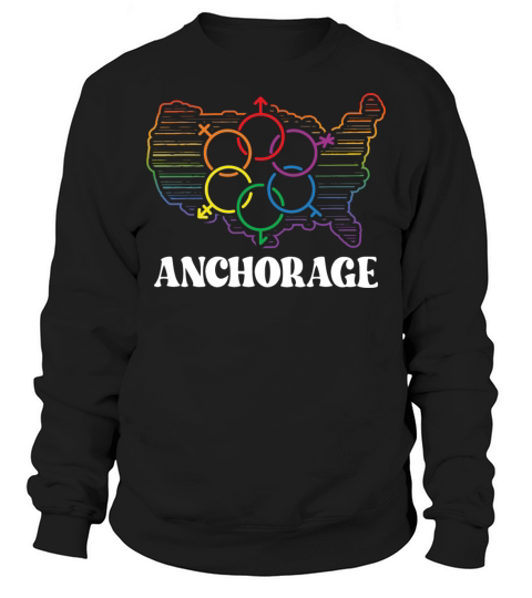Anchorage Pride Month Pride Flag LGBT Community LG Sweatshirt Unisex