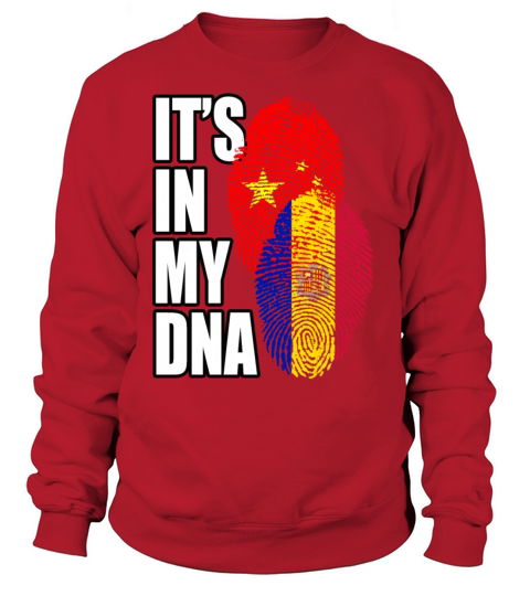 Andorran And Chinese Mix Heritage DNA Flag Sweatshirt Unisex