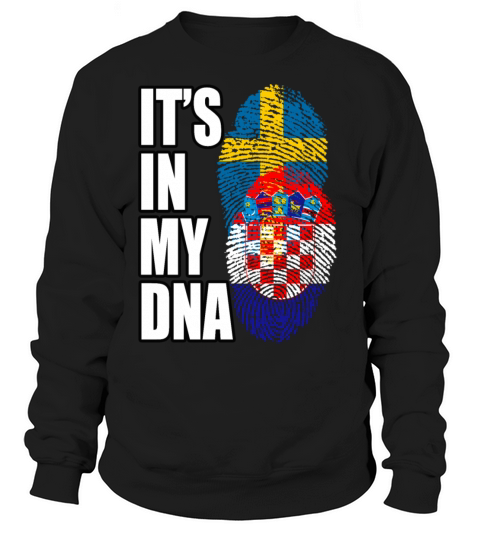 Croatian And Swedish Mix Heritage DNA Flag Sweatshirt Unisex