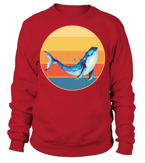 Cute Kawaii Whale Retro Sunset Vintage Ocean Sweatshirt Unisex