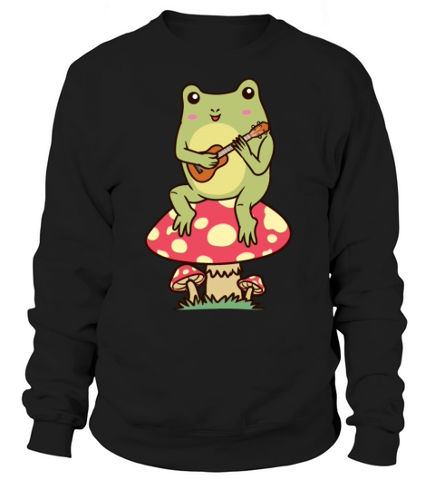 Frog On A Mushroom Ukulele Player Ukulelist Sweatshirt Unisex