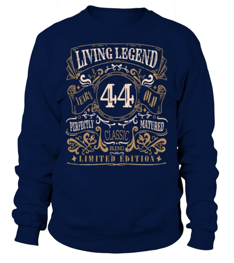 Retro Vintage Birth Whiskey Age 44 Years Old Sweatshirt Unisex