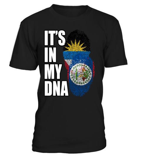 Belizean And Antiguan Mix Heritage DNA Flag T-Shirt Unisex