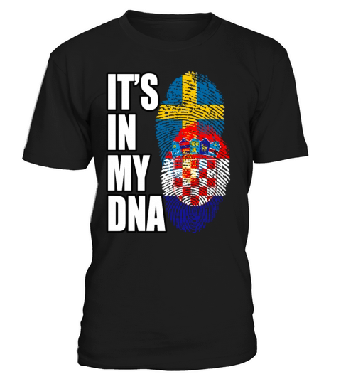 Croatian And Swedish Mix Heritage DNA Flag T-Shirt Unisex