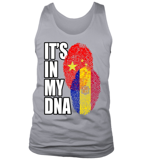 Andorran And Chinese Mix Heritage DNA Flag Tank Top Unisex