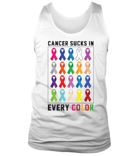 Cancer Sucks In Every Color Ribbons Tank Top Unisex