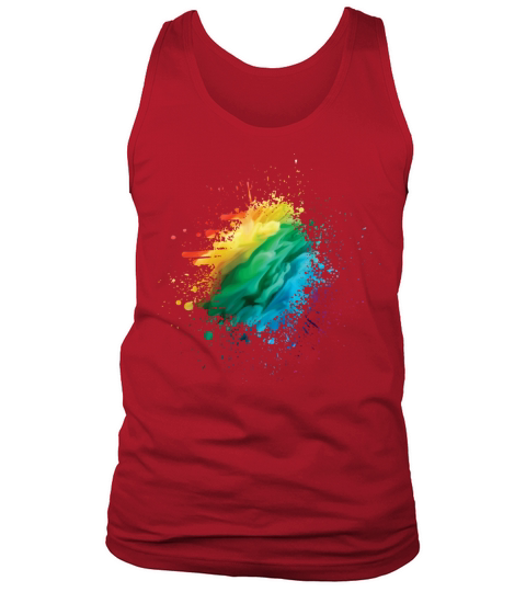 Colorful Rainbow Paint Splatter With Smoke And Fog Tank Top Unisex