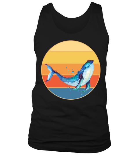 Cute Kawaii Whale Retro Sunset Vintage Ocean Tank Top Unisex
