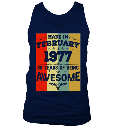 February 1977 Vintage Birthday Present Tank Top Unisex