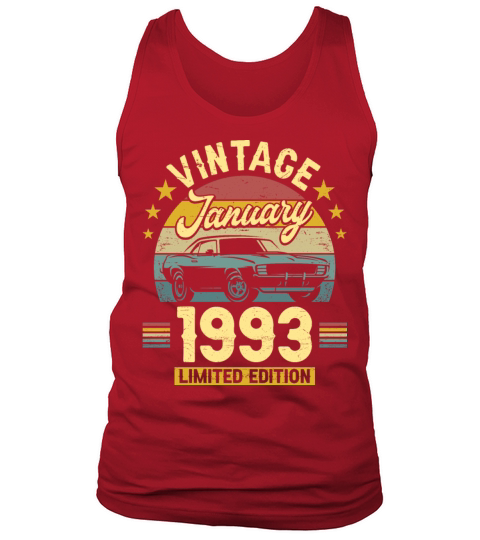 January 1993 30 Years Old Vintage 30th Birthday Tank Top Unisex
