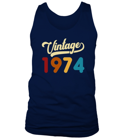 Vintage 1974 Retro Style 47th Birthday Gift Tank Top Unisex