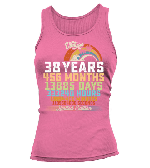 38th Birthday 38 Years Hours Month Vintage Tank top Woman