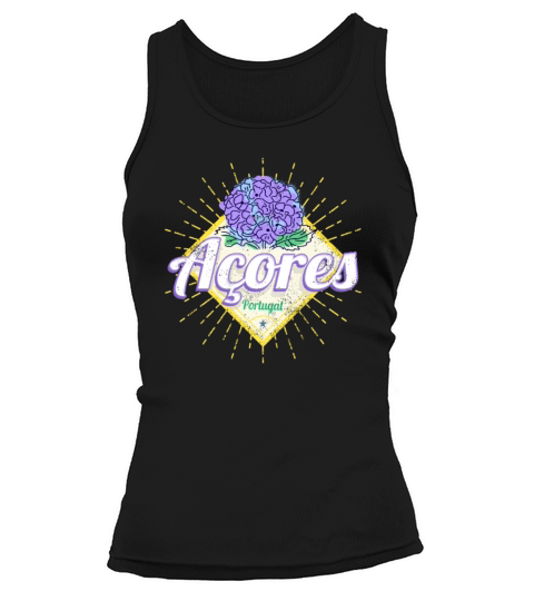 Azores Retro Hydrangea Flower Island Portugal Tank top Woman
