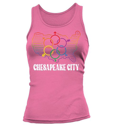 Chesapeake City Pride Month Pride Flag LGBT Commun Tank top Woman